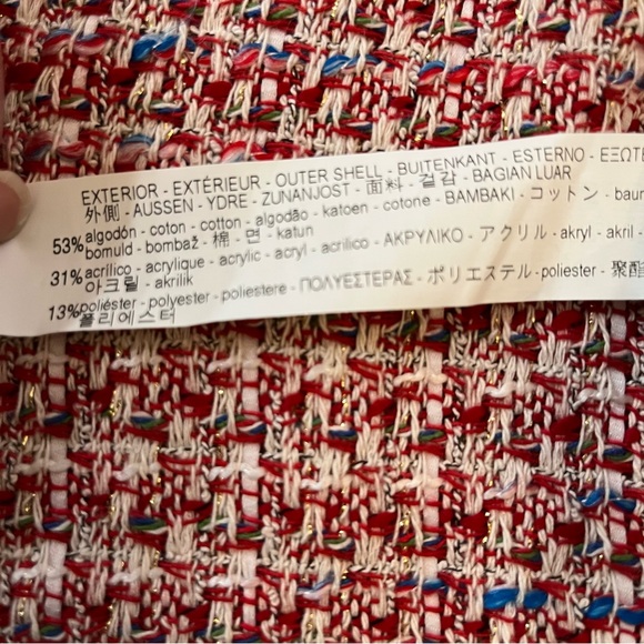 ZARA Basic Collection Red Tweed Fringe Jacket (Small) NWT - Picture 4 of 6